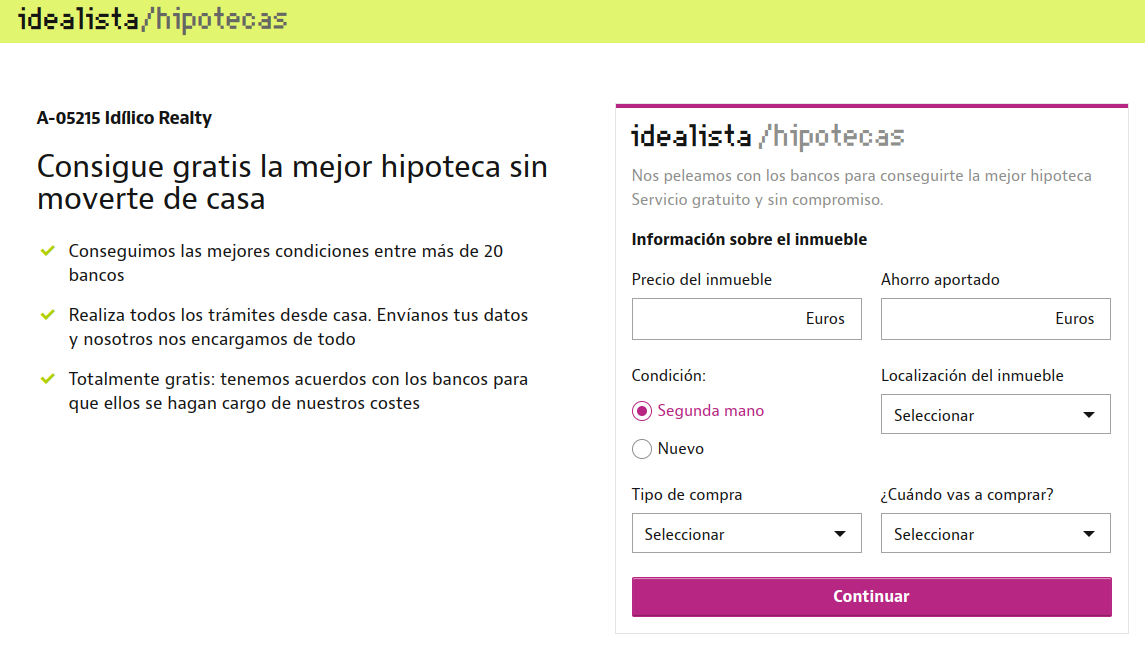 calcular hipoteca con idealista e idílico